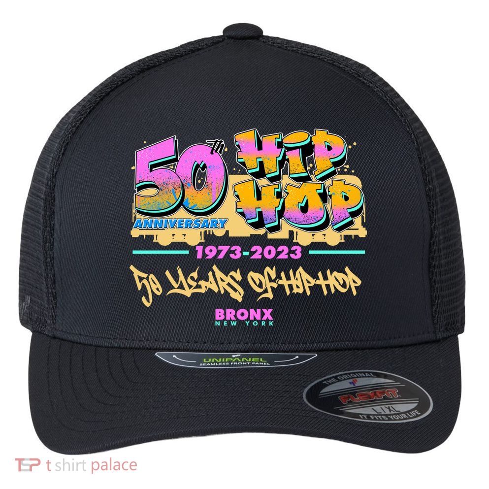 50th Anniversary Of Hip Hop Bronx New York Flexfit Unipanel Trucker Cap