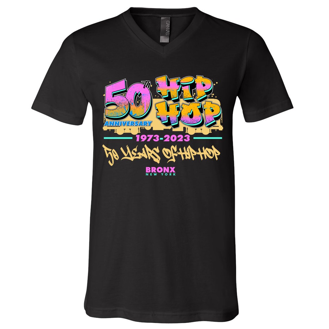 50th Anniversary Of Hip Hop Bronx New York V-Neck T-Shirt