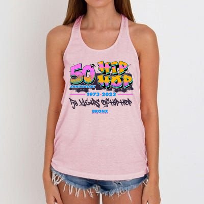 50th Anniversary Of Hip Hop Bronx New York Women's Knotted Racerback Tank