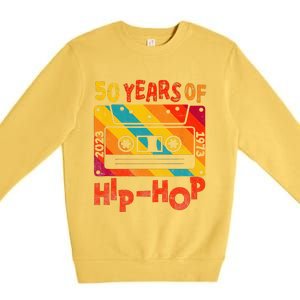 50th Anniversary Of Hip Hop 50 Years Of Hip Hop Old Music Premium Crewneck Sweatshirt