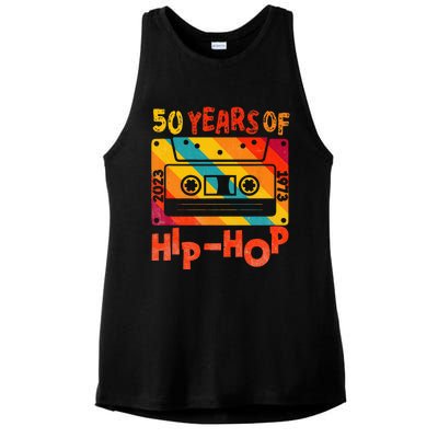 50th Anniversary Of Hip Hop 50 Years Of Hip Hop Old Music Ladies PosiCharge Tri-Blend Wicking Tank