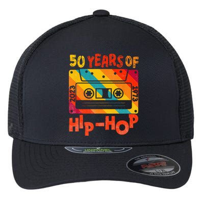 50th Anniversary Of Hip Hop 50 Years Of Hip Hop Old Music Flexfit Unipanel Trucker Cap