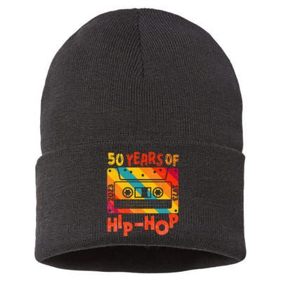 50th Anniversary Of Hip Hop 50 Years Of Hip Hop Old Music Sustainable Knit Beanie