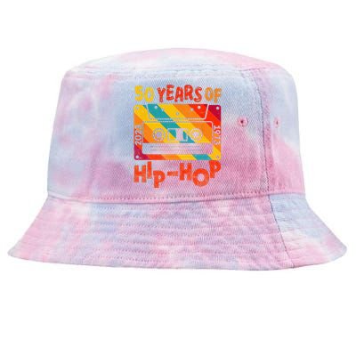 50th Anniversary Of Hip Hop 50 Years Of Hip Hop Old Music Tie-Dyed Bucket Hat