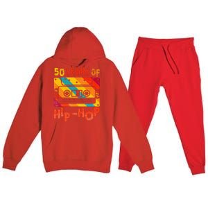 50th Anniversary Of Hip Hop 50 Years Of Hip Hop Old Music Premium Hooded Sweatsuit Set