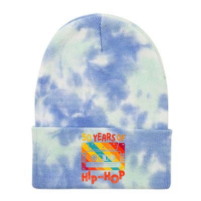 50th Anniversary Of Hip Hop 50 Years Of Hip Hop Old Music Tie Dye 12in Knit Beanie