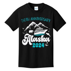 50th Anniversary Wedding Alaska Cruise 2024 Couple Vacation Kids T-Shirt