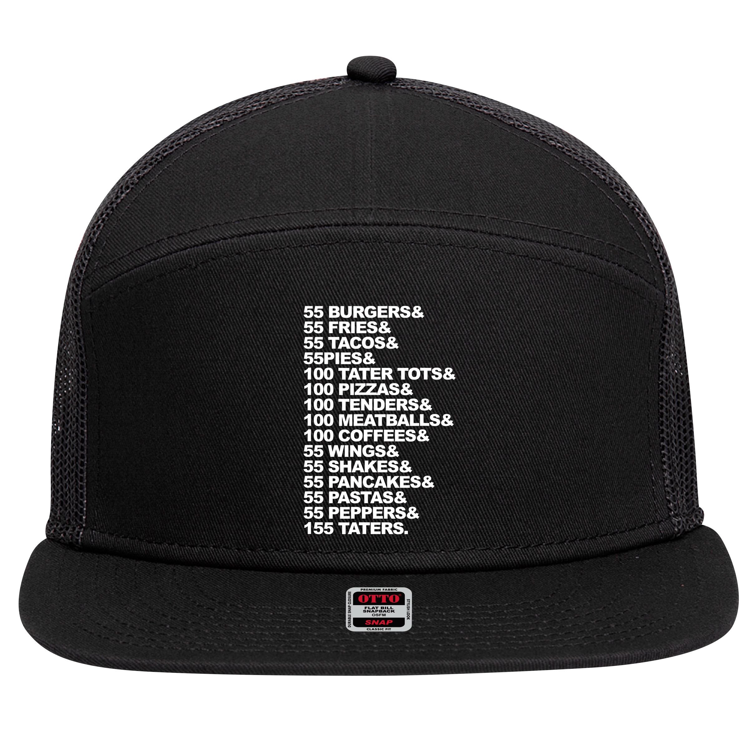55 Burgers 55 Fries I Think You Should Leave 7 Panel Mesh Trucker Snapback Hat