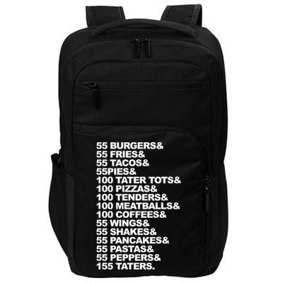 55 Burgers 55 Fries I Think You Should Leave Impact Tech Backpack