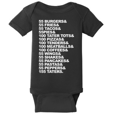 55 Burgers 55 Fries I Think You Should Leave Baby Bodysuit