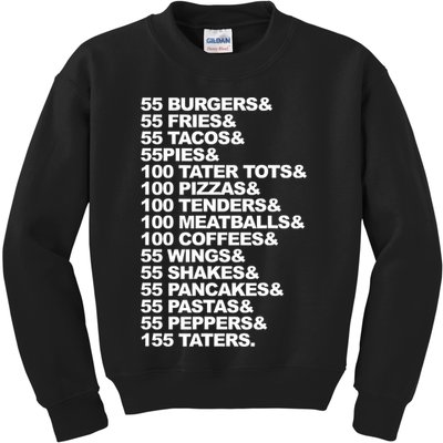 55 Burgers 55 Fries I Think You Should Leave Kids Sweatshirt