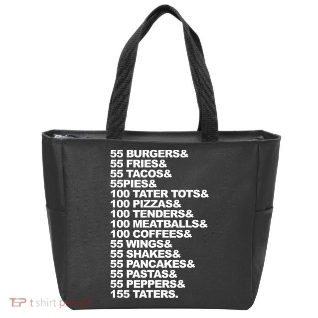 55 Burgers 55 Fries I Think You Should Leave Zip Tote Bag