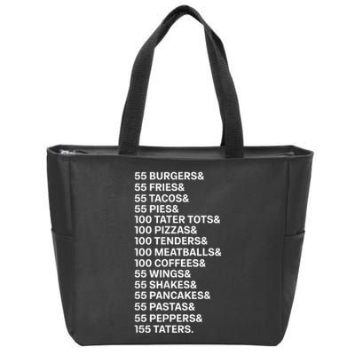55 Burgers 55 Fries I Think You Should Leave Vintage Meme Zip Tote Bag