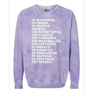 55 Burgers 55 Fries I Think You Should Leave Colorblast Crewneck Sweatshirt