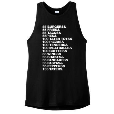 55 Burgers 55 Fries I Think You Should Leave Ladies PosiCharge Tri-Blend Wicking Tank