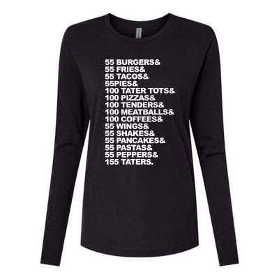 55 Burgers 55 Fries I Think You Should Leave Womens Cotton Relaxed Long Sleeve T-Shirt