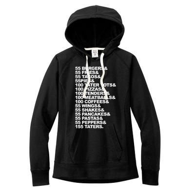 55 Burgers 55 Fries I Think You Should Leave Women's Fleece Hoodie