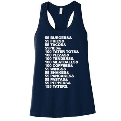 55 Burgers 55 Fries I Think You Should Leave Women's Racerback Tank