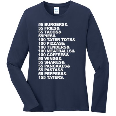 55 Burgers 55 Fries I Think You Should Leave Ladies Long Sleeve Shirt