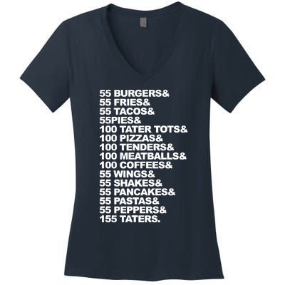 55 Burgers 55 Fries I Think You Should Leave Women's V-Neck T-Shirt