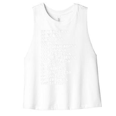 55 Burgers 55 Fries I Think You Should Leave Women's Racerback Cropped Tank