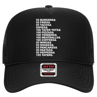 55 Burgers 55 Fries I Think You Should Leave High Crown Mesh Back Trucker Hat