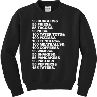 55 Burgers 55 Fries I Think You Should Leave Kids Sweatshirt