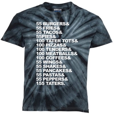 55 Burgers 55 Fries I Think You Should Leave Kids Tie-Dye T-Shirt