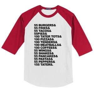 55 Burgers 55 Fries I Think You Should Leave Kids Colorblock Raglan Jersey