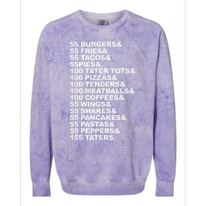 55 B.U.R.G.E.R.S 55 Fries I Think You Should Leave Colorblast Crewneck Sweatshirt