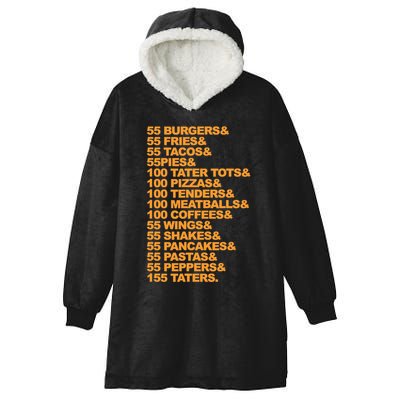 55 Burgers 55 Fries I Think You Should Leave Hooded Wearable Blanket