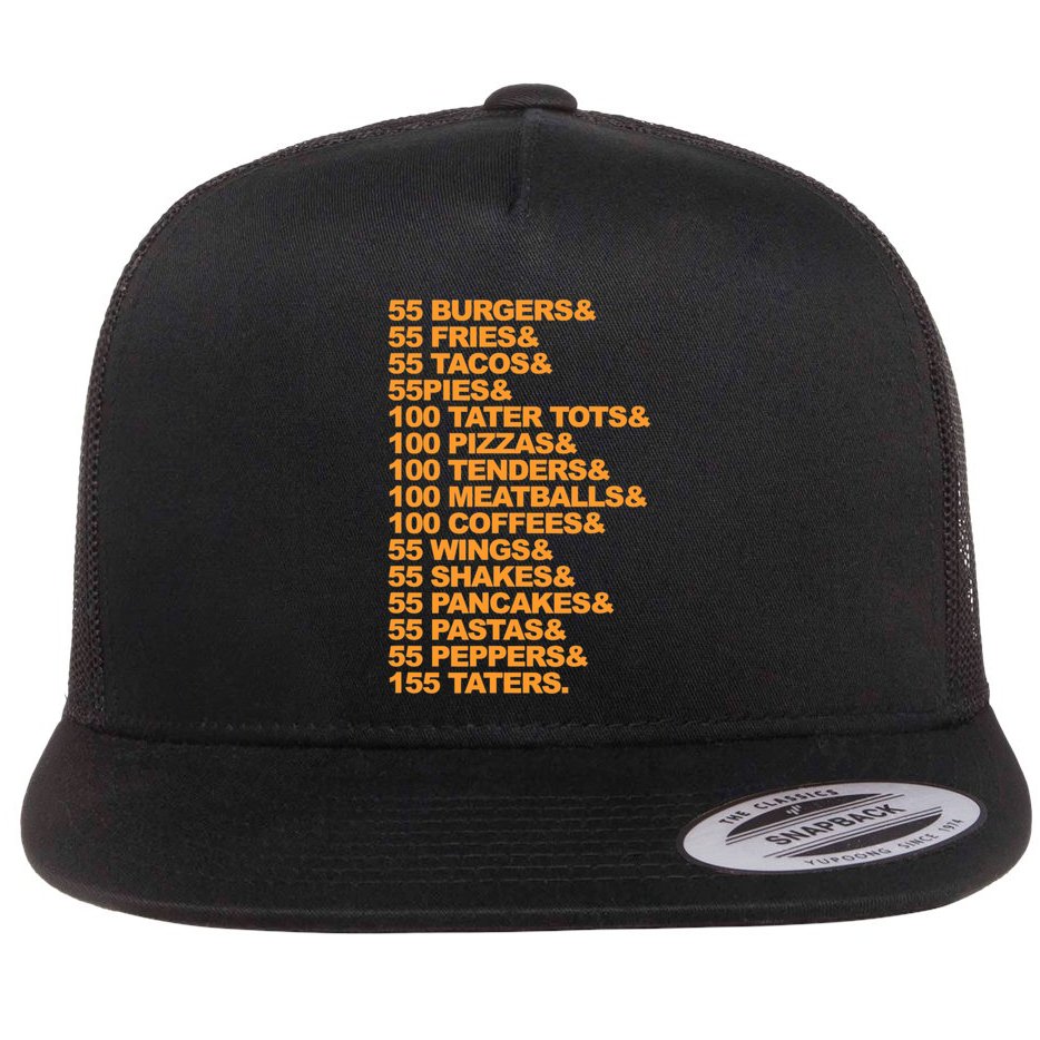 55 Burgers 55 Fries I Think You Should Leave Flat Bill Trucker Hat