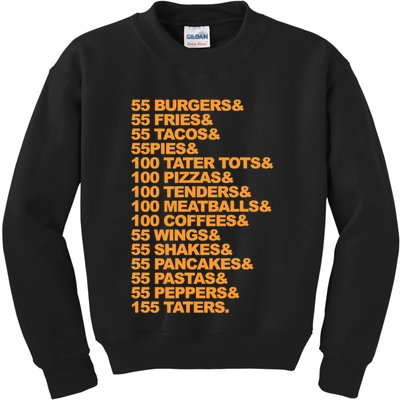 55 Burgers 55 Fries I Think You Should Leave Kids Sweatshirt