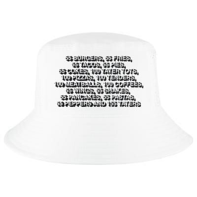 55 Burgers 55 Fries 55 Tacos 55 Pies 55 Cokes Cool Comfort Performance Bucket Hat