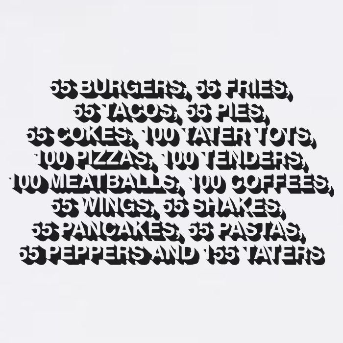 55 Burgers 55 Fries 55 Tacos 55 Pies 55 Cokes Cooling Performance Crew T-Shirt
