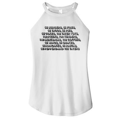 55 Burgers 55 Fries 55 Tacos 55 Pies 55 Cokes Women's Perfect Tri Rocker Tank