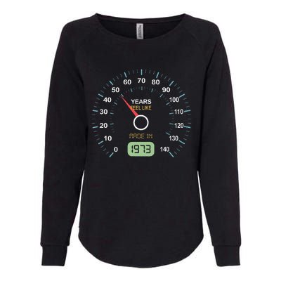 50th Birthday 50th Speedometer Born In 1973 Womens California Wash Sweatshirt