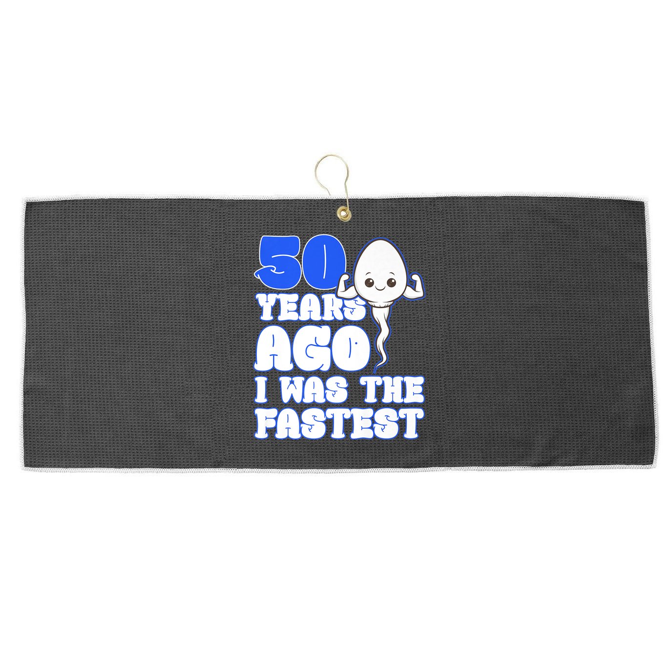 50th Birthday 50 Years Ago I Was The Fastest Large Microfiber Waffle Golf Towel