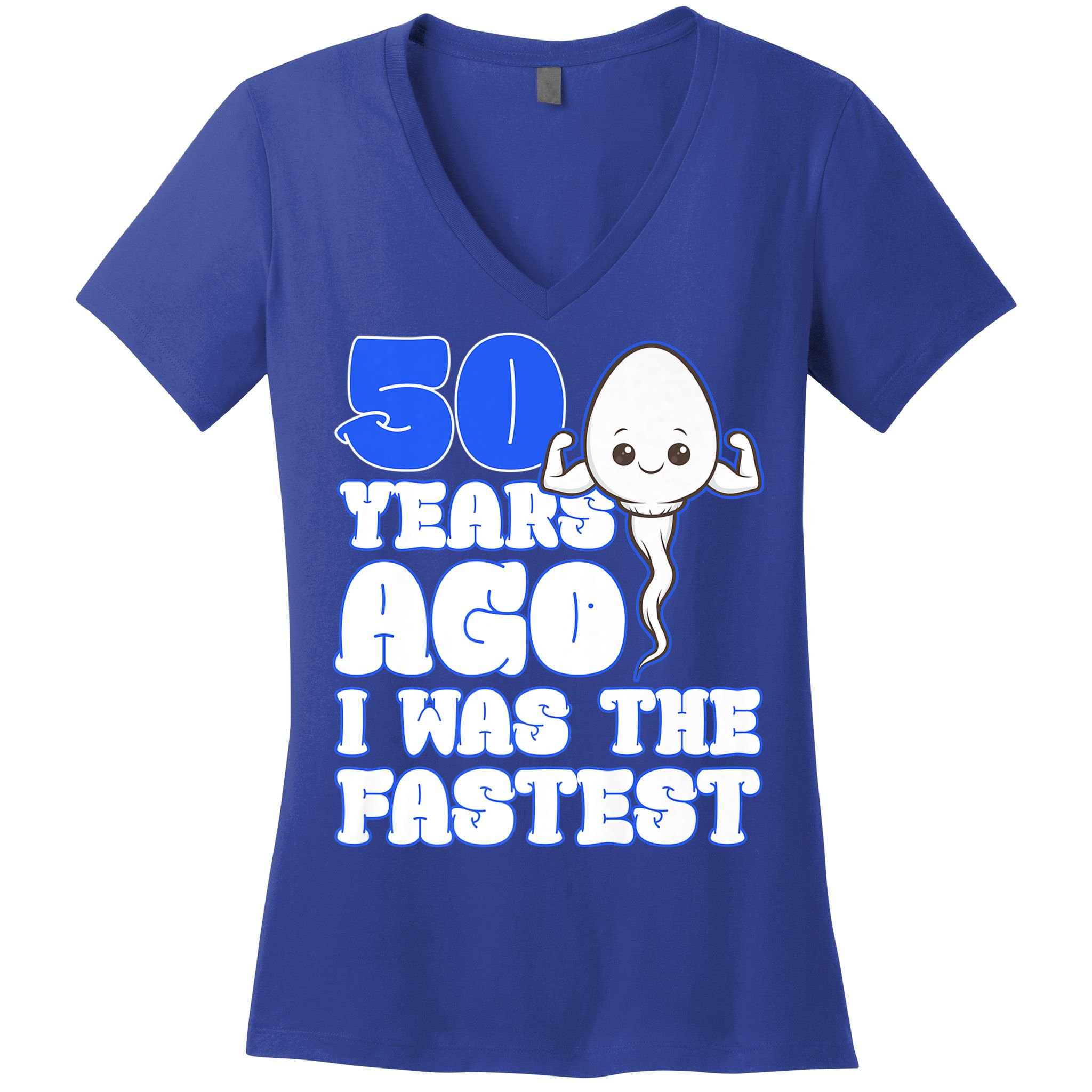 50th Birthday 50 Years Ago I Was The Fastest Women's V-Neck T-Shirt
