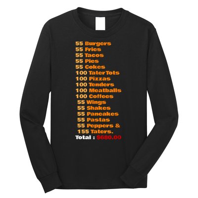55 Burgers 55 Shakes 55 Fries Think You Should Leave Funny Long Sleeve Shirt