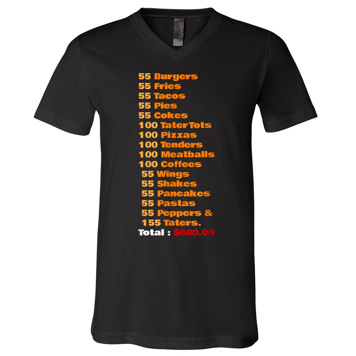 55 Burgers 55 Shakes 55 Fries Think You Should Leave Funny V-Neck T-Shirt