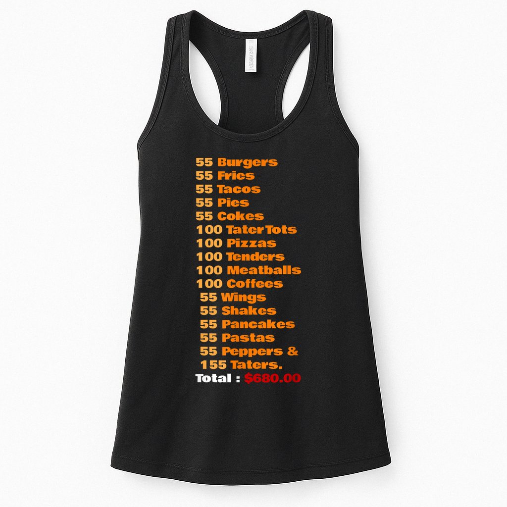 55 Burgers 55 Shakes 55 Fries Think You Should Leave Funny Womens Tank Top
