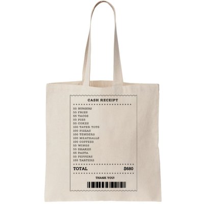 55 Burgers 55 Fries I Think You Should Leave Receipt Design Bag