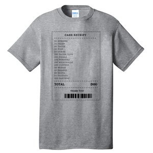 55 Burgers 55 Fries I Think You Should Leave Receipt Design Tall T-Shirt