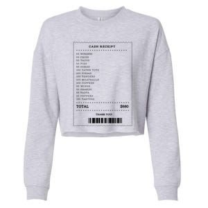 55 Burgers 55 Fries I Think You Should Leave Receipt Design Cropped Pullover Crew