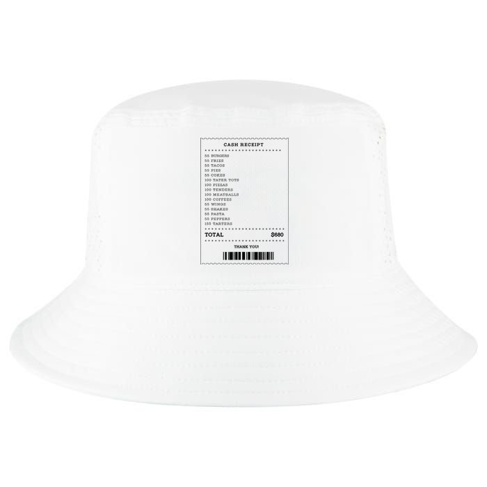 55 Burgers 55 Fries I Think You Should Leave Receipt Design Cool Comfort Performance Bucket Hat