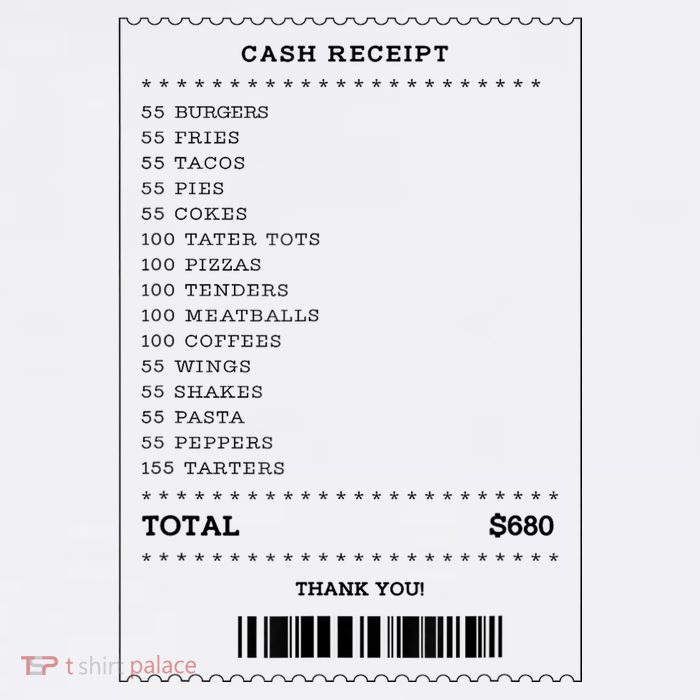 55 Burgers 55 Fries I Think You Should Leave Receipt Design Sustainable Bucket Hat