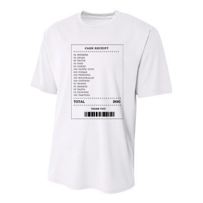 55 Burgers 55 Fries I Think You Should Leave Receipt Design Youth Performance Sprint T-Shirt