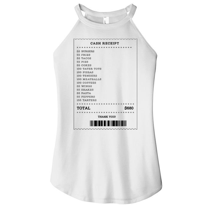 55 Burgers 55 Fries I Think You Should Leave Receipt Design Women's Perfect Tri Rocker Tank