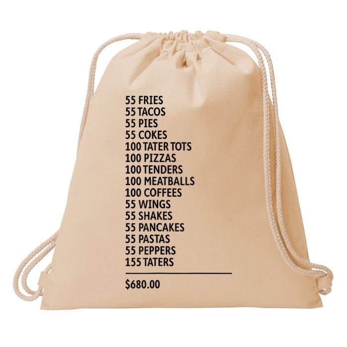 55 Burgers 55 Fries Drawstring Bag